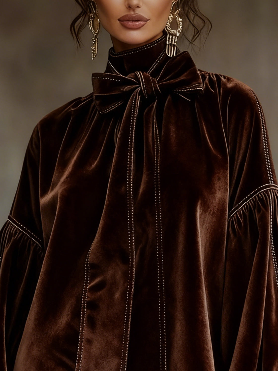 Valentina – Mini Klänning i Sammet med Slips