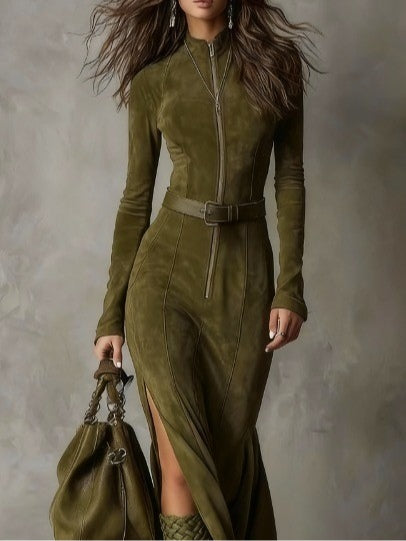 Lång mockaklänning Alessia